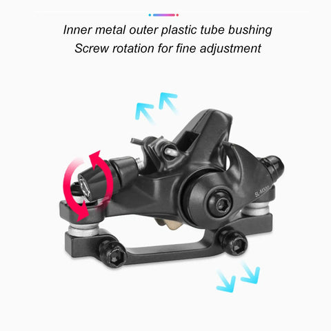Built Tough Front And Rear Disc Brake Kit With Two Heavy Duty Aluminum Alloy Calipers And Precision Rotors, showing caliper adjustment detail.