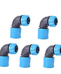 5 Pack 1/2 Inch Garden Water Connector Rapid Connection Adapter Quick Connect Faucet Joint Elbow Plastic Pipe Fittings for Hose Repair No Fuss Extension Irrigation and Car Wash ABS Durable Blue, five elbow fittings