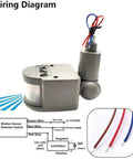 PIR Motion Detector Outdoor Sensor Switch For LED Lights, Auto Dusk To Dawn, waterproof switch with wiring diagram, AC110-220V setup