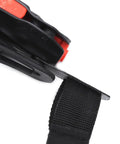 Close-up of black and red holster part made with 12x12 Inch Coyote Brown Thermoplastic Composite Sheet, 12 Layers At.060 Thick.