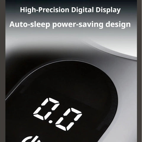 Close-up of Dosing Cup And Scale Combo with Stand 0.1g Precision Digital Coffee Scale, showcasing digital display and auto-sleep feature.