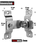 Dimensions of Black Flip Door Latch Heavy Duty Stainless Steel Gate Latch for Security Doors with 90 Degree Rotate Design