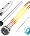 Built Tough Rv Water Heater Repair Kit With Screw In Heating Element Magnesium Anode Rod Sealing Gasket Hex Wrench And Thread Seal Tape, includes heating element, wrench, tape.