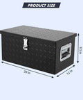 Heavy Duty 20 Inch Aluminum Diamond Plate Truck Bed Tool Box With Side Handle And Lock Keys Tank Tough Workhorse Storage Chest For Pickup Rv Trailer Gear Organizer dimensions 20x12x9.5 inches