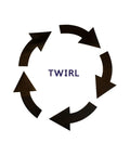 Twirl decal with arrows, part of Sensory Path Floor And Wall Decals Set Of 9 Vinyl Designs For Classrooms And Daycares.