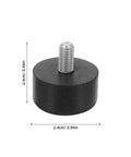 Single adjustable rubber furniture leveler with M6 threaded screw, 2.4cm size, part of 32 Pcs Adjustable Rubber Furniture Levelers With M6