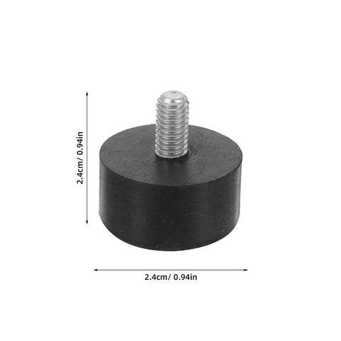 Single adjustable rubber furniture leveler with M6 threaded screw, 2.4cm size, part of 32 Pcs Adjustable Rubber Furniture Levelers With M6