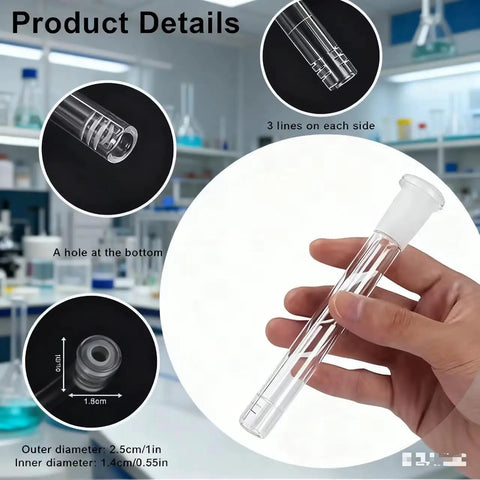 14mm Compatible Borosilicate Glass Tube 110mm Long Thick Lab Grade Glass With Six Cleaning Brushes And Two Solvent Alcohol Dispensers