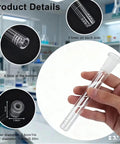 Durable Borosilicate Glass Tube Set With Six Cleaning Brushes For 14mm Lab Equipment, 15cm Long, shown with hand holding tube