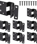 Eight Piece Set Of Five Knuckle Door Hinges For Three Quarter Inch Doors, 160 Degree Iron Cabinet Wardrobe Hinges With Screws, Black Finish