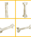 35.04 Inch Long Roman Column Mold For Concrete And Plaster Casting Durable ABS Balustrade Railing Pillar Form In Rice White, front view