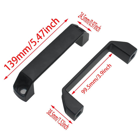2 Pieces Aluminium Alloy Black Rectangular Industrial Pull Handle Set For Cabinets And Drawers With 120mm Mounting