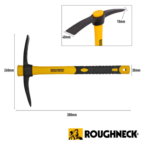Micro Pick Mattock With Fiberglass Handle For Soft And Hard Ground Breaks Down Soil And Mortar Drop Forged And Heat Treated