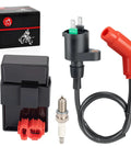 Rugged Ignition Coil Igniter CDI Box Kit For FourTrax 300 TRX300 TRX300FW ATV 1994 1995 1996 1997 2x4 4x4 Replacement OEM Style Easy Install And Durable Performance Upgrade showcasing ignition coil, CDI box, and spark plug.