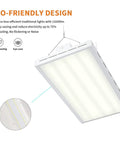 Kickass 2FT Linear LED High Bay Shop Light 165W 22000LM 5000K Crisp White hanging with eco-friendly design.
