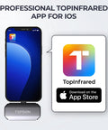Thermal Imaging Camera For iOS With Lightning Port, 512x384 Super Resolution And 256x192 IR, attached to iPhone with app