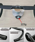 Carbon Road Bike Drop Bars 400mm 31.8mm UD Matte, Internal Routing, Lightweight 200 To 255g, 119mm Drop 77mm Reach weighing 223g