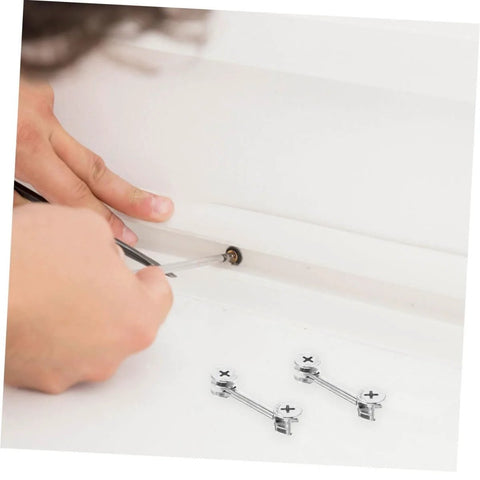 Installing 20 Sets Cam Fittings Kit For Furniture Connectors With Dowels And Fasteners For Cabinet Assembly Easy Installation