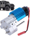 CNC Machined Gearbox Speed Change for RC Cars with 370 Brush Motor, showing anodized housing and easy install features