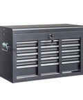 Beefy Heavy Duty Steel Tool Box With Five Drawers For Your Legit Garage Setup Portable Storage Chest featuring lock and handle.