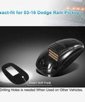 Amber 24 LED Smoke Cab Roof Marker Lights Kit With Wire Harness for Dodge Ram Pickup, UV ABS lens, foam pads