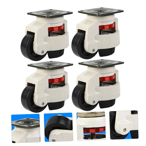 Four Pack Tough As Nails Heavy Duty Swivel Leveling Workbench Casters With Flat Plate Wheels For Material Handling And Equipment Transport Universal Industrial Caster Wheels, four casters