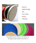 Dope 80 Pcs Of 5 Inch Hook And Loop Sanding Discs With Premium Silicon Carbide Abrasives For Wet Or Dry Polishing And Grinding Jobs On Metal Wood Paint displayed with various colored discs.