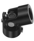 Close-up of One Inch Double D Steering Universal Joint Shaft Black 83mm Long U Joint For Automotive And Industrial Use.