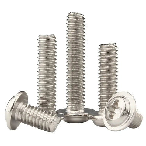 Bulk 50 Pack M4 x 50mm pan head Phillips machine screws nickel plated steel for DIY projects and electronics