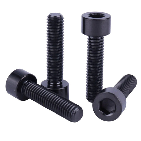 Four black M6x25mm Allen hex bolts with socket heads