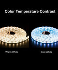 4 In 1 RGBW LED Tape Light 12V 5m 16.4ft 60 LEDs Per Meter With Warm White 2700K To 3000K And Cool White 6000K To 7000K IP30 color contrast