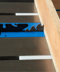 Close-up of Heavy Duty 36 Inch Hdpe Miter Bars 2 Pack Fits Standard 3 4 By 3 8 Inch Slots on table saw with blade.