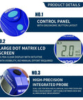 Handheld Portable Paint Coating Thickness Meter 0 To 2 Mm Non Destructive Tester For Iron Steel And Aluminum With Auto Shut Off For Quick Accurate Coating Readings On The Go Field Use And Easy Operation With Clear Consistent Readouts, blue unit display and control panel