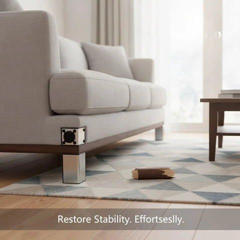 Easy Install L Shaped Furniture Leg Replacement With Stainless Steel Support for sofa restoration shown with modern couch.