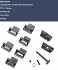 Clamp Jaw Kit For Streamlight TLR Sub 1913 Short Models Replacement Mount includes clamps, bolts, and spring on white background.