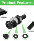 Black M3 Screw And Nut Hardware Kit With Washers And Hex Wrench for 3D printers, bed frames, furniture, automotive, DIY projects.