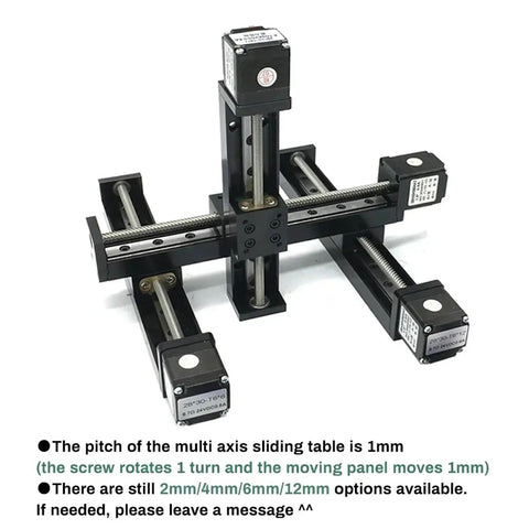 Dual Axis Or Triple Axis T06 Lead Screw Linear Sliding Stage Kit For Desktop Positioning Equipment Gantry Frame Build, black metal, 1mm pitch