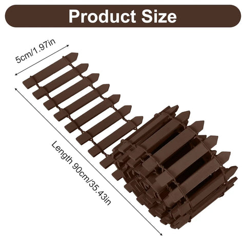 35 Inch Mini Fairy Garden Fence Wood Picket Fence for Dollhouses Planters and Fairy Gardens Brown Rustic Tiny Garden Barrier