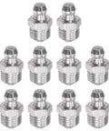 Heavy Duty 201 Stainless Steel Straight Hydraulic Grease Fittings With Exact M10 X 1mm Thread Fits Auto Truck And Machinery Rust Resistant Leaking Proof Built To Last Through Industrial Jobs Saving Money And Keeping Your Equipment Safe And Works Great., 10-pack stainless steel grease fittings