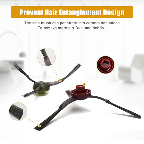 Super Handy 17 Pack Replacement Parts Kit For Ozmo Robot Vacuums side brushes prevent hair entanglement design