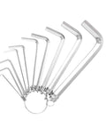 Solid Aboofan 10 Piece Hex Key Allen Wrench Set With Keychain Ring. silver steel metric L-shaped hex keys from 1.5 to 10mm