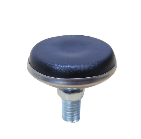 Four Pack Swivel Leveling Feet M8 Thread Adjustable Furniture Glides for stabilizing furniture with a black nylon top.