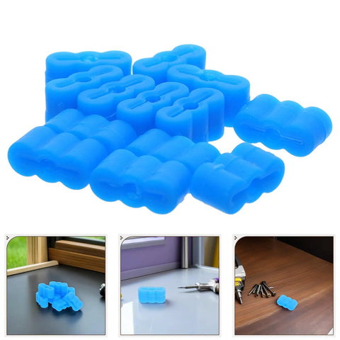 20 Piece Drawer Slide Rubber Bumpers End Caps For Silent Smooth Operation in blue, close-up view of rubber material and design.