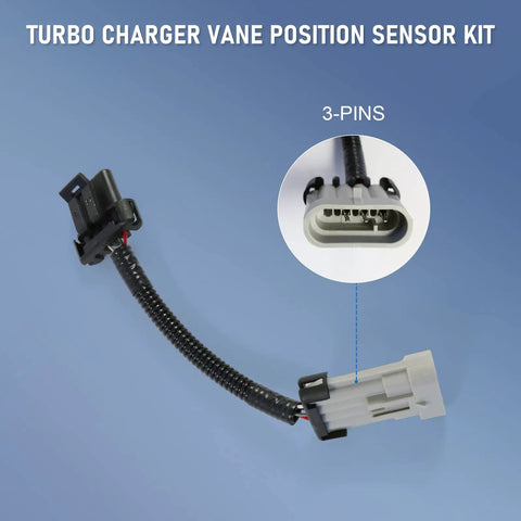 Turbo Charger Vane Position Sensor Kit For Chevy GMC Silverado Sierra 2500 3500 Duramax 6.6L Diesel LLY LBZ LMM LML 2004.5-2015 Replaces 904-235 12643471 12635324 763527-0512, 3-pin connector