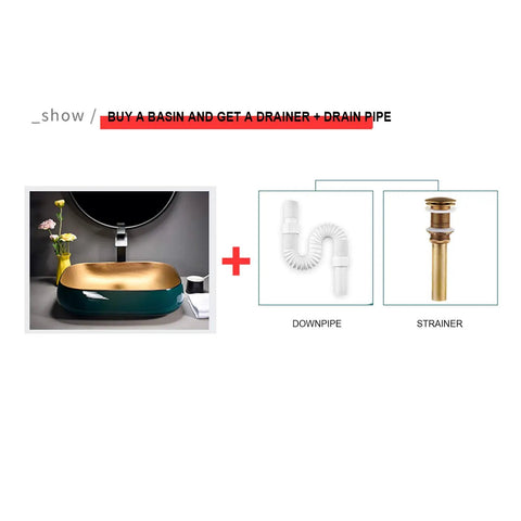 No Fuss Slick Finish Porcelain Vessel Sink For Above Counter Bathroom Vanities Scratch Stain Resistant Ceramic Art Basin with drainer and pipe