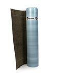 Beefed Up Self Adhering Ice And Water Shield Roof Underlayment Roll With Secure Walk Surface showing rolled size and split back liner.
