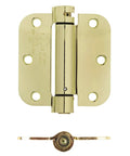Heavy Duty Self Closing Door Hinge With Rock Solid Steel Frame And Premium Polished Brass Finish Including Complete Mounting Kit top view