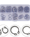 Rust-Resistant 304 Stainless External Circlip Set Retaining Ring Kit 8mm-18mm Snap Ring Assortment in box