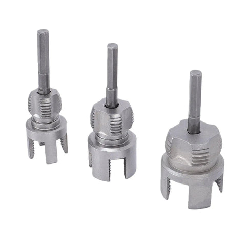 Heavy Duty Alloy Steel Pipe Tap Set Four In One Water Pipe Threader Tool For Electric Drill Half Inch Three Quarter Inch And One Inch PVC Threading Kit With Leak Proof Threads For Quick DIY Installations, three alloy steel taps