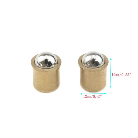 Premium Brass Closet Door Ball Catch Latch 10 Pack, showing brass housing and smooth ball mechanism for cabinet doors.